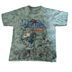 Vintage Tie Dye Bay Harbor Acadia Maine T-Shirt Sz XL